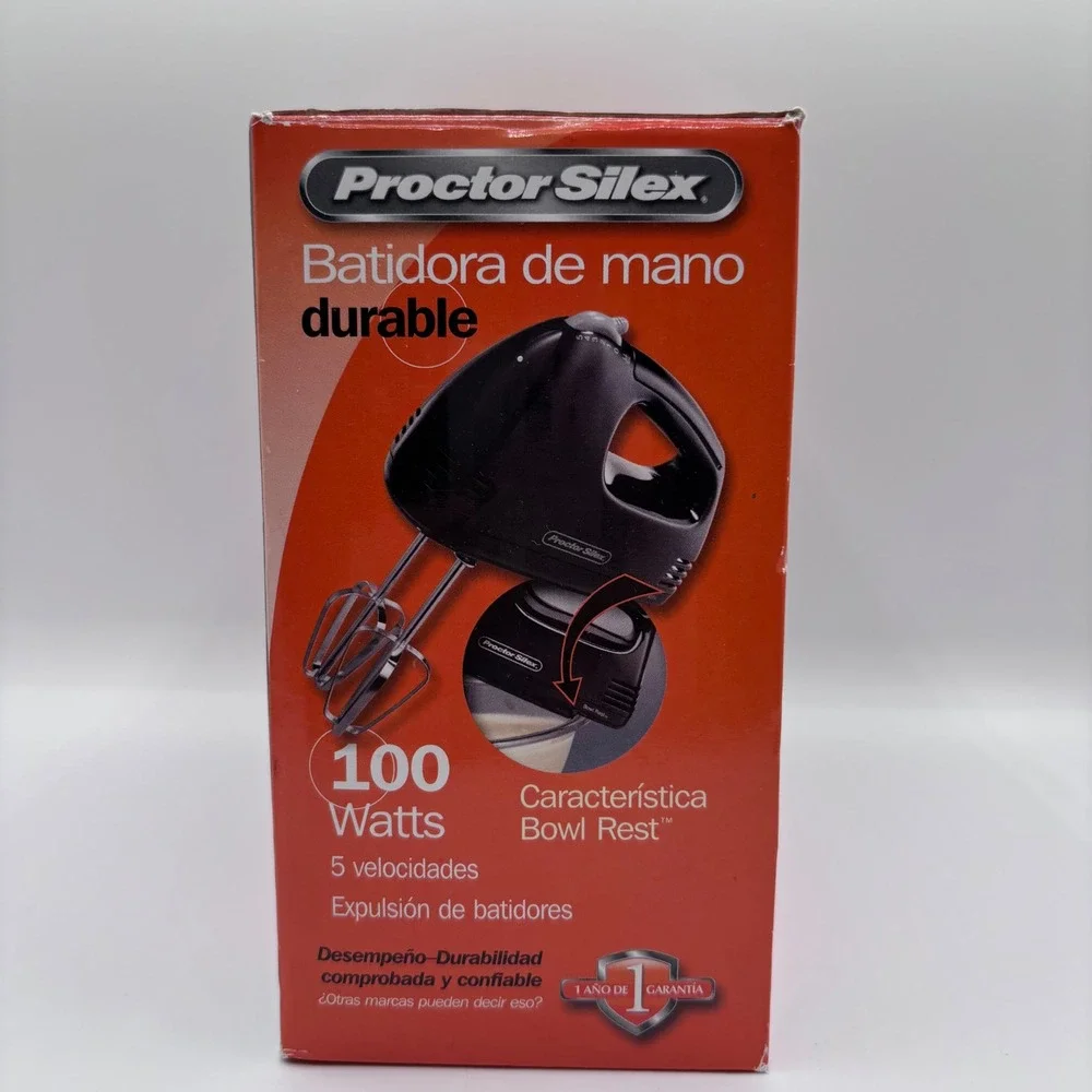 Hand Mixer | Proctor Silex 62507 Durable Easy‎ Mix 5 Speed Black 100W Bowl Rest